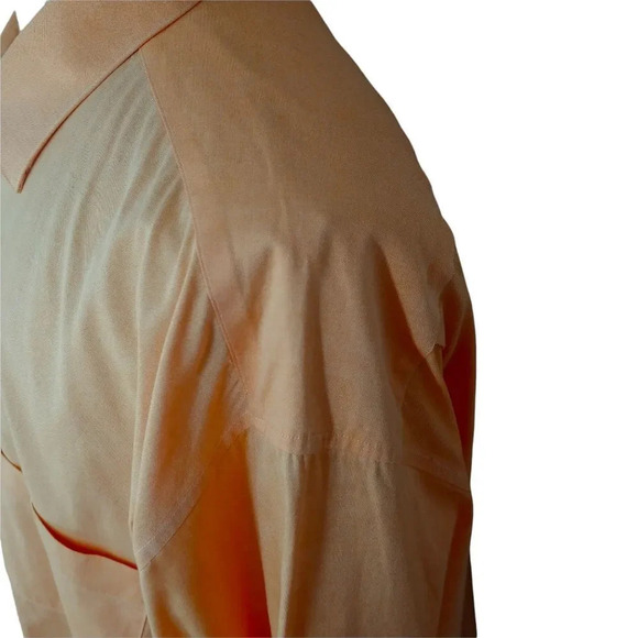 Miller Performance Button Down Dress Shirt, Peach-Orange, Business, Office, Work - Picture 4 of 7